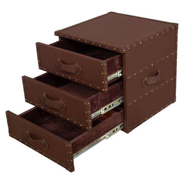 Luxe Leatherette Bedside Table- 50% OFF