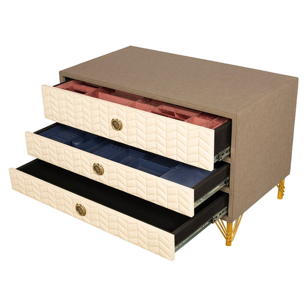 Trio Luxury Leather Chest of Drawers