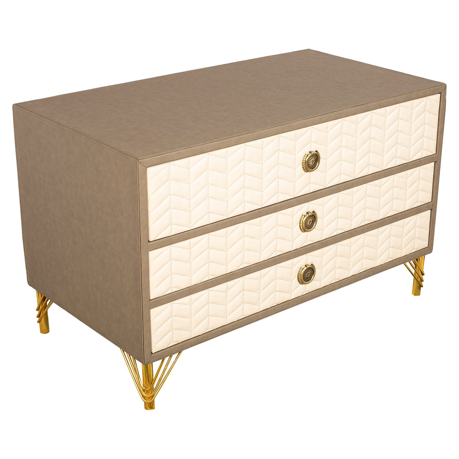 Trio Luxury Leather Chest of Drawers
