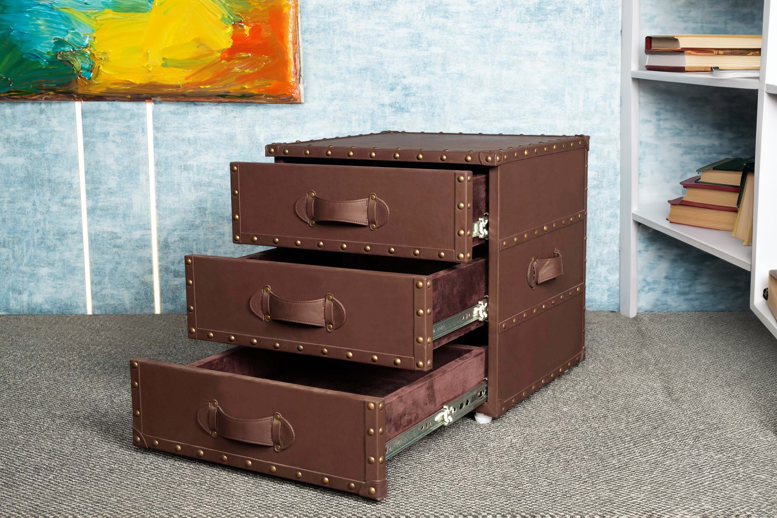 Luxe Leatherette Bedside Table- 50% OFF