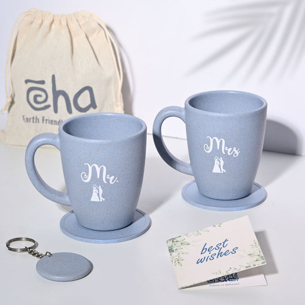 Earth-Friendly Mr & Mrs Coffee Mugs for Couple | Set of 2