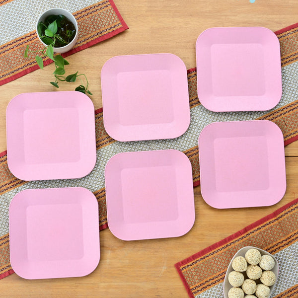 Picnic Plate 9 inch set of 6 | Earth friendly Unbreakable Plates Made with Bamboo Fibers & Rice Husk Fiber