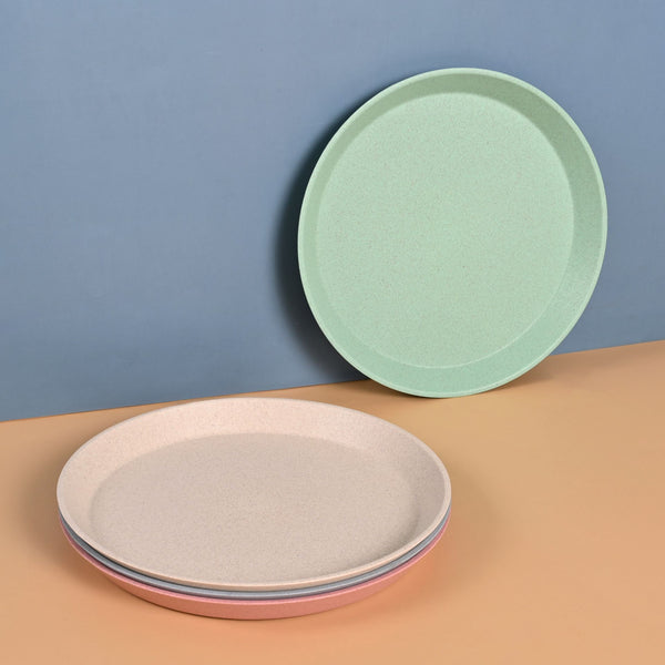 Earth Friendly Small Round Plates for Kids | 8 inch Plate Set of 4