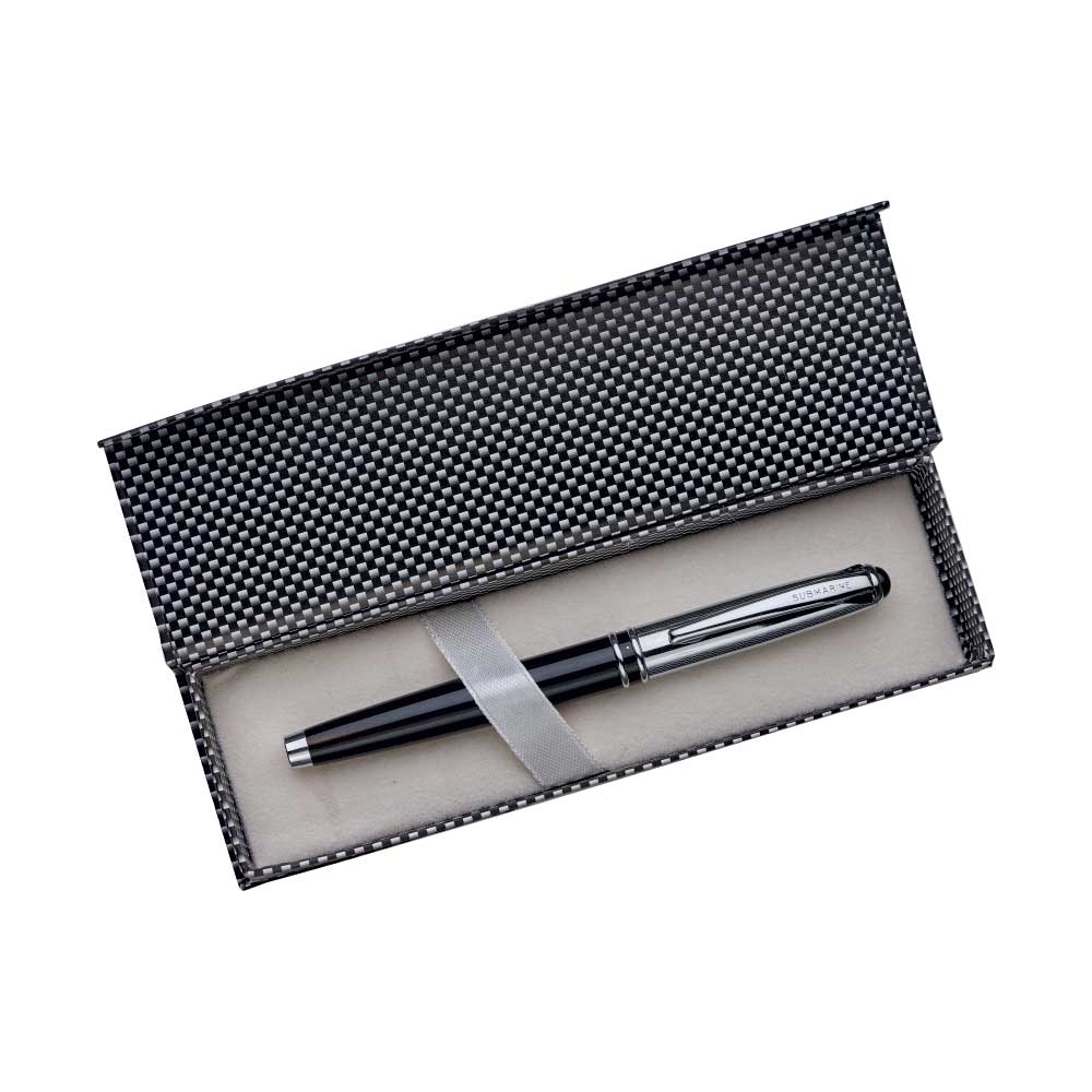 Grandeur Roller Pen | Chrome & Black Lacquer | German Roller Refill