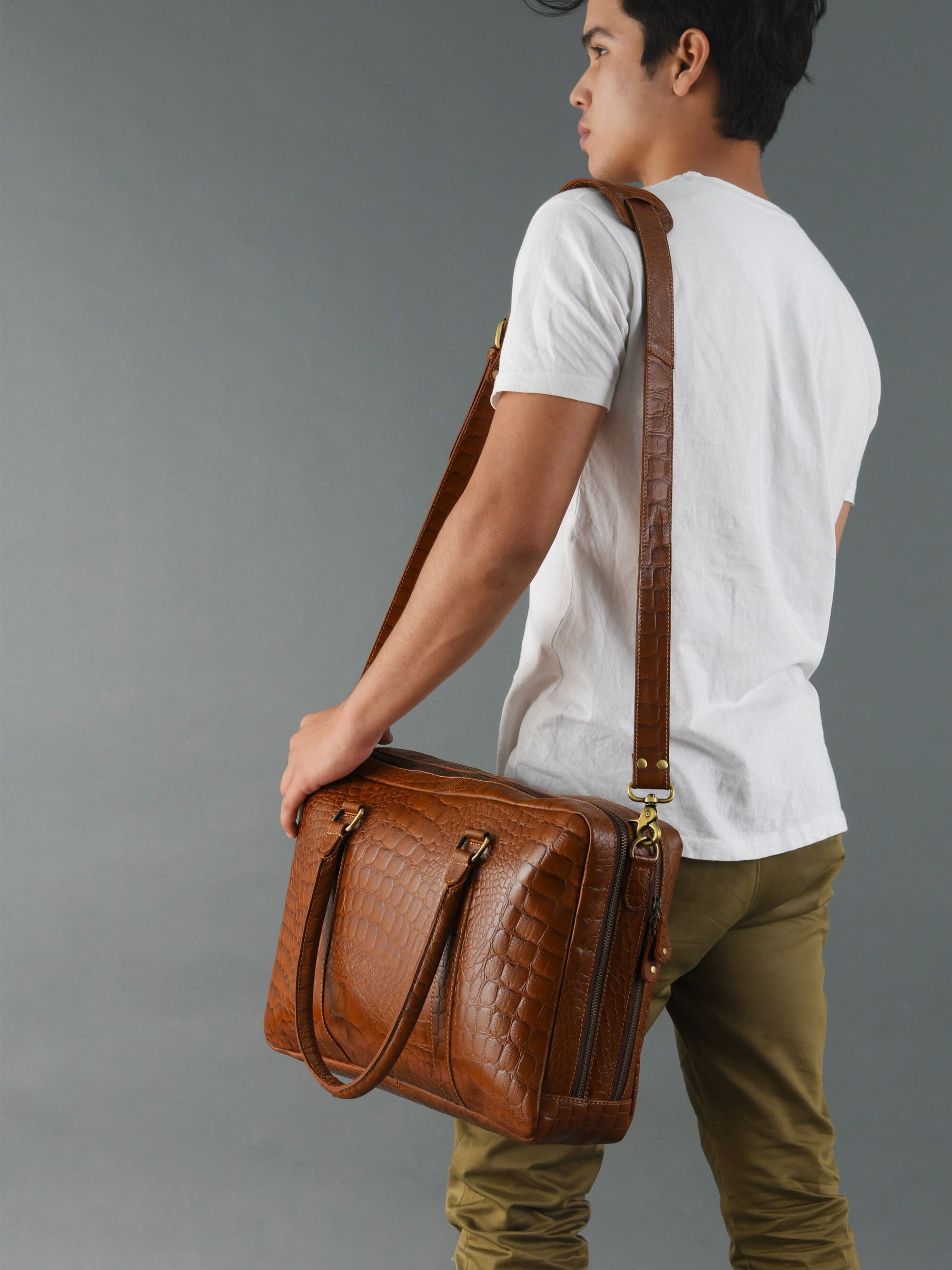 Leather Laptop Office Briefcase