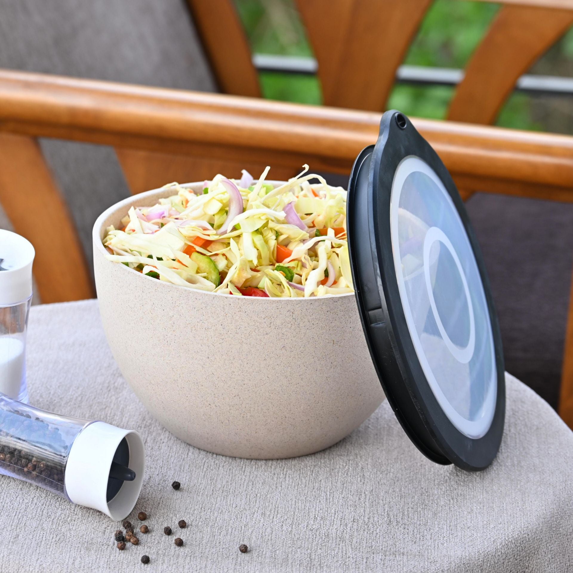 Storage Bowl with lids 2900 ml set of 1 | Earth friendly Unbreakable bowls Made with Bamboo Fibers & Rice Husk Fiber