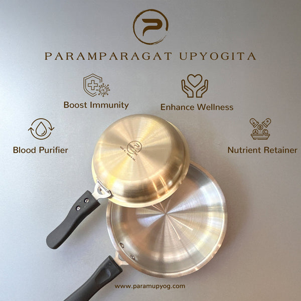 Paramparagat Upyogita Chaitanya Brass Frying Pan 1 Liters