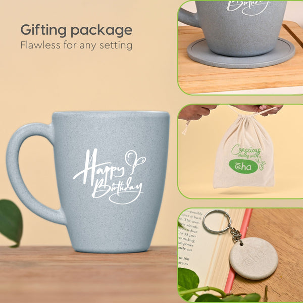 Earth Friendly Happy Birthday Printed Mug | Set of 1