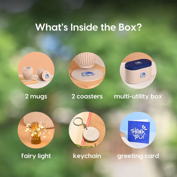 Earth Friendly Gifts For Family and Friends | Elephant Printed Mug and Coasters Set of 2