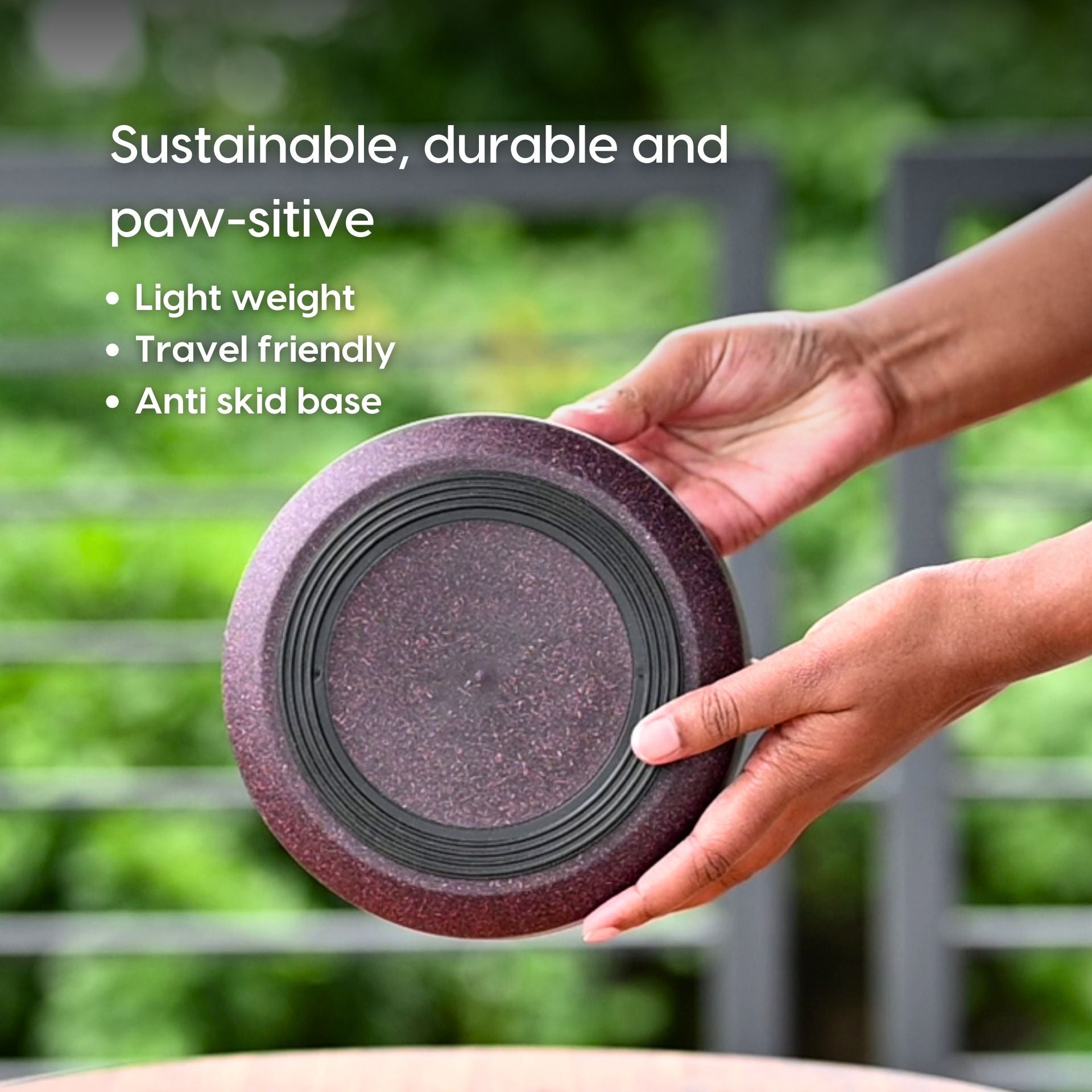 Earth friendly GreenPaws Pet Bowl | Set of 2 | 1200 ml + 650 ml | Bowls Made with Bamboo Fibers & Rice Husk | for Hot & Cold servings