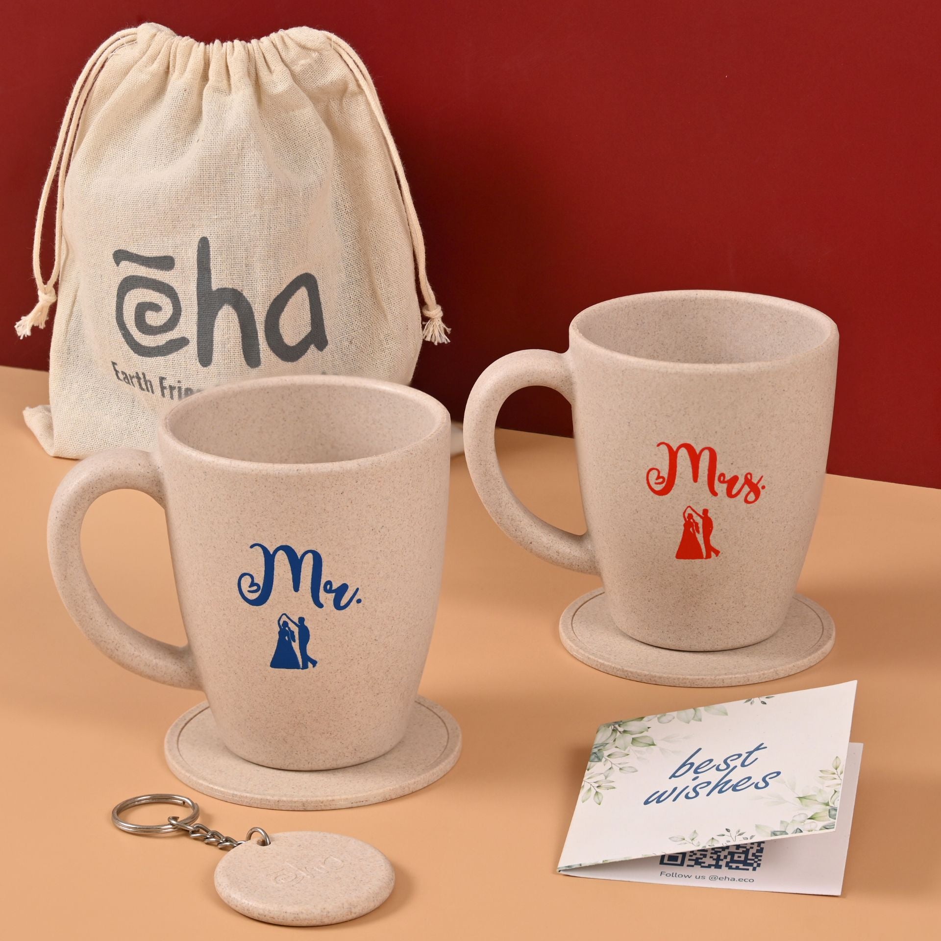 Earth-Friendly Mr & Mrs Coffee Mugs for Couple | Set of 2