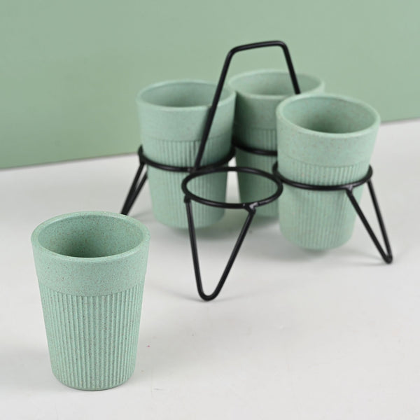 Statement Chai Cups With Stand 120 ml | Set of 4