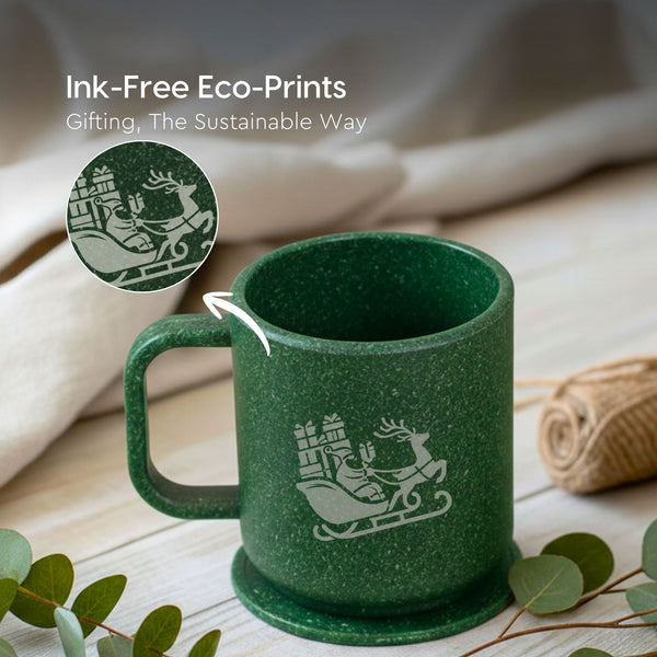 Earth Friendly Christmas Gifts For Family & Friends | Printed Mug and Coasters Set of 2