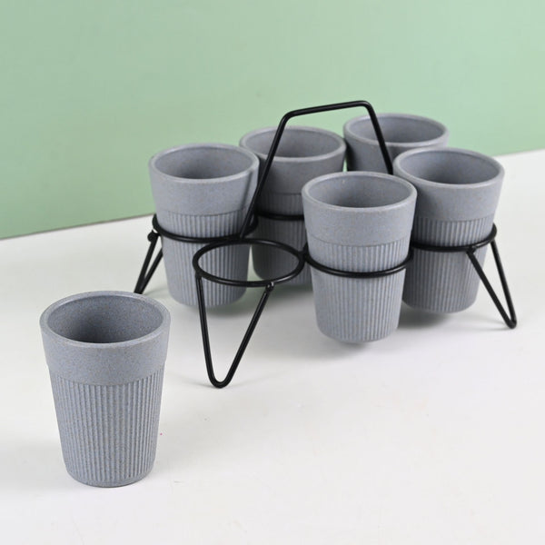 Statement Chai Cups With Stand 120 ml | Set of 6