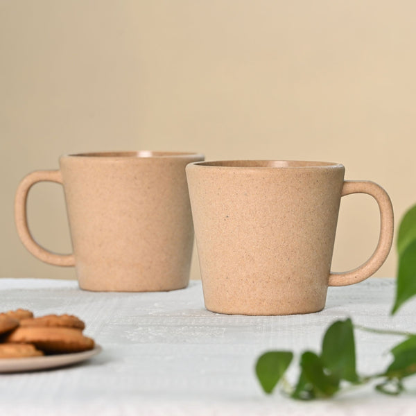Earth friendly Majestic Mug 375 ml set of 2 | Eha Unbreakable mugs Made with Rice Husk & Bamboo Fibers