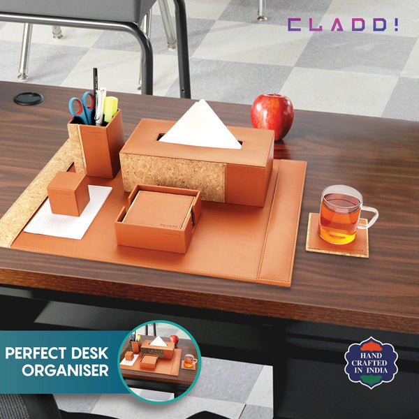 5-in-1 Leather Office Desk Organiser