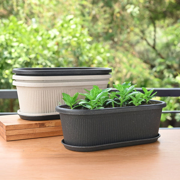 Earth-Friendly Planters Regalia 16 Inch set of 4 | Bamboo Based Pots and Planters