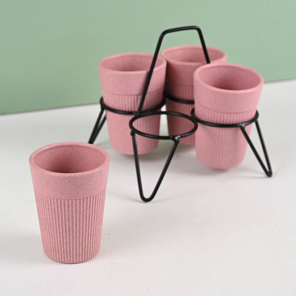 Statement Chai Cups With Stand 120 ml | Set of 4