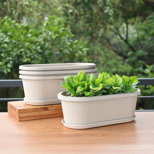 Earth-Friendly Planters Regalia 16 Inch set of 4 | Bamboo Based Pots and Planters