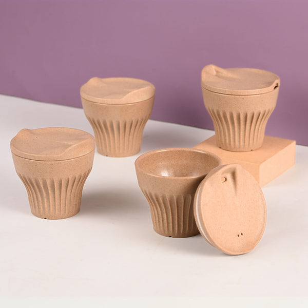 Earth Friendly Rafter Coffee Mug with Lid | Set of 4