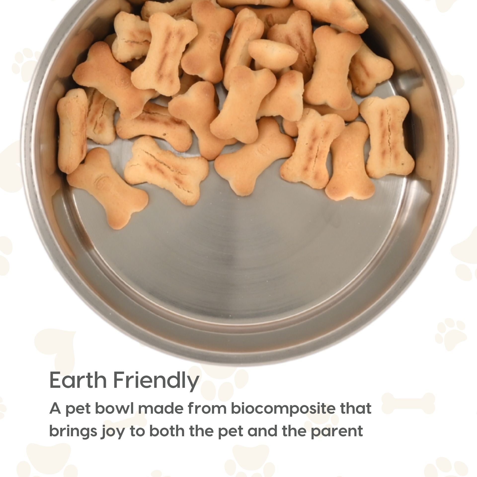 Earth Friendly Bella Pet Bowls | Set of 2 | 1600 ml + 750 ml | Steel Bowl for Dog | Made with Rice Husk | Dog Bowl Large Size