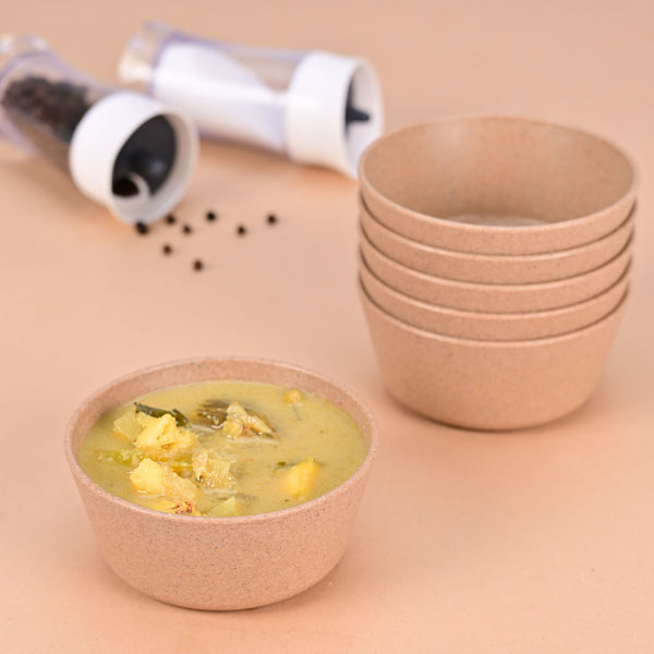 Curry Bowl 175 ml set of 6 | Earth friendly Unbreakable bowls Made with Bamboo Fibers & Rice Husk Fiber