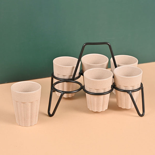 Cutting Chai Cups With Stand | Set of 6