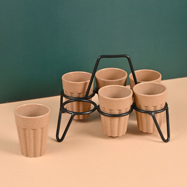 Cutting Chai Cups With Stand | Set of 6