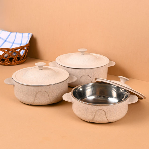 Earth Friendly Curve Serving Bowls with Lid | Set of 3