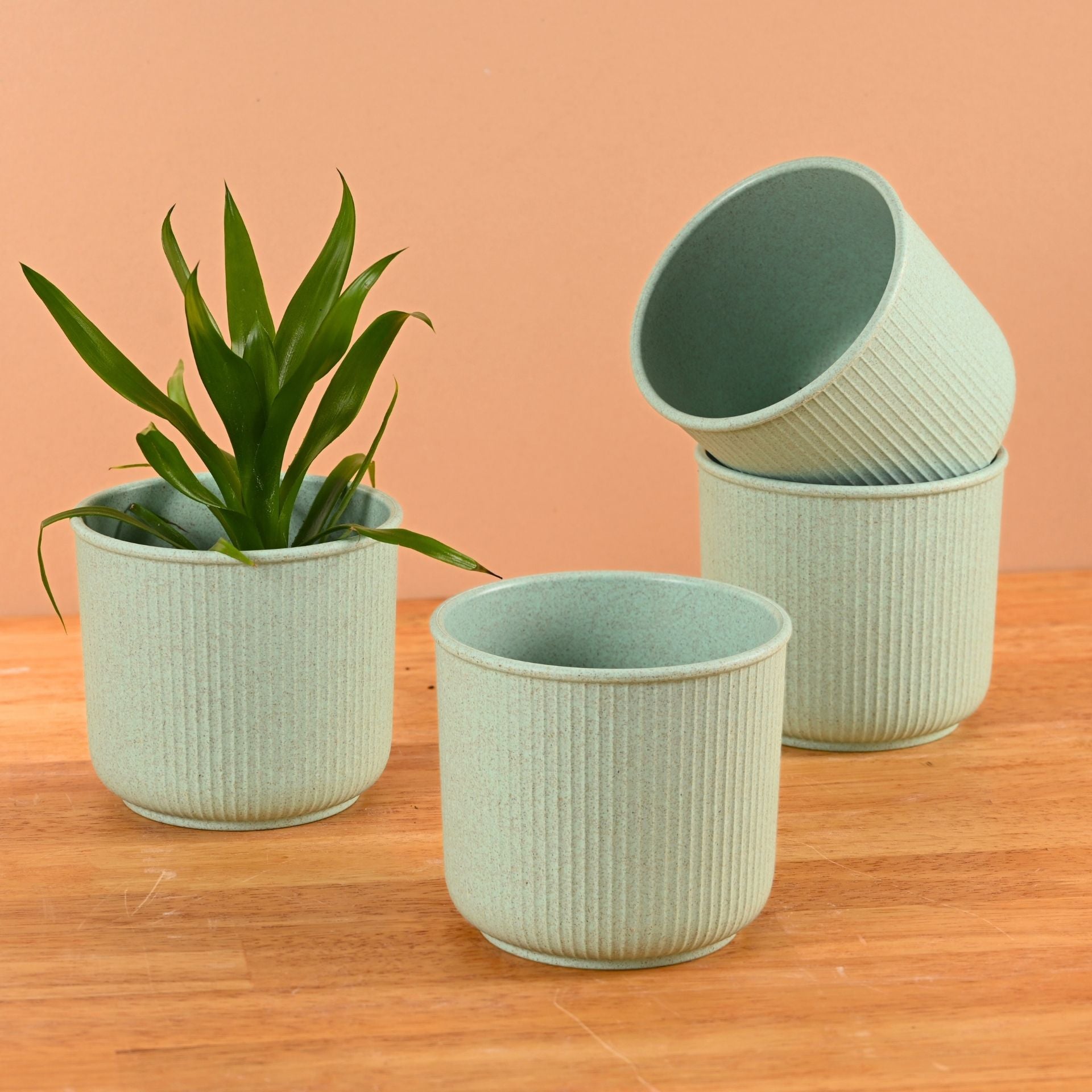 Earth Friendly Statement Pot 4 Inch Planters | Set of 4