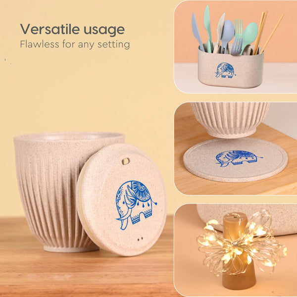 Earth Friendly Gifts For Family and Friends | Elephant Printed Mug and Coasters Set of 2