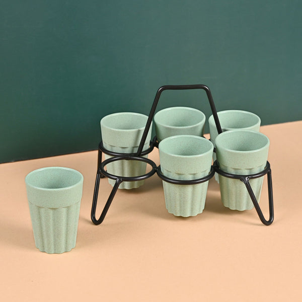 Cutting Chai Cups With Stand | Set of 6