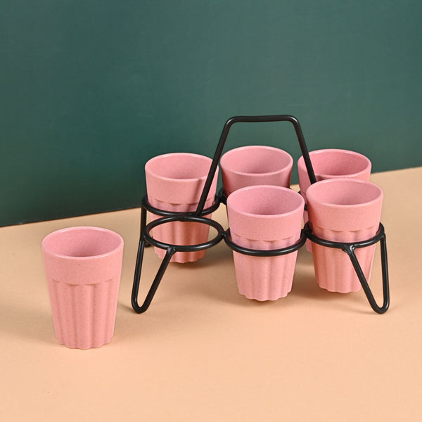 Cutting Chai Cups With Stand | Set of 6