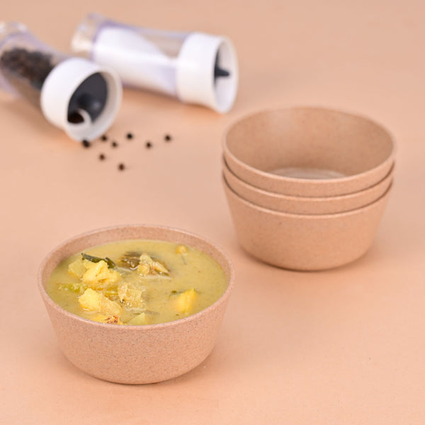 Curry Bowl 175 ml set of 4 | Earth friendly Unbreakable bowls Made with Bamboo Fibers & Rice Husk Fiber