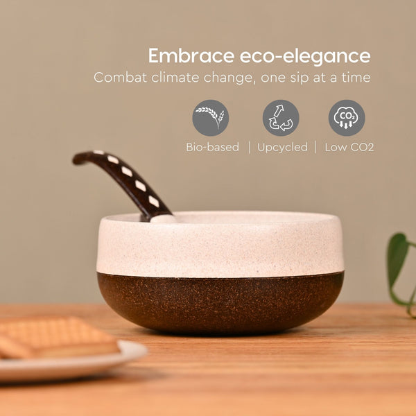 Soup Bowl 250 ml set of 6 | Earth friendly Unbreakable bowls with Spoon