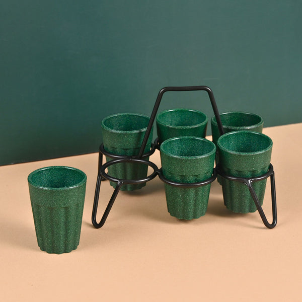 Cutting Chai Cups With Stand | Set of 6