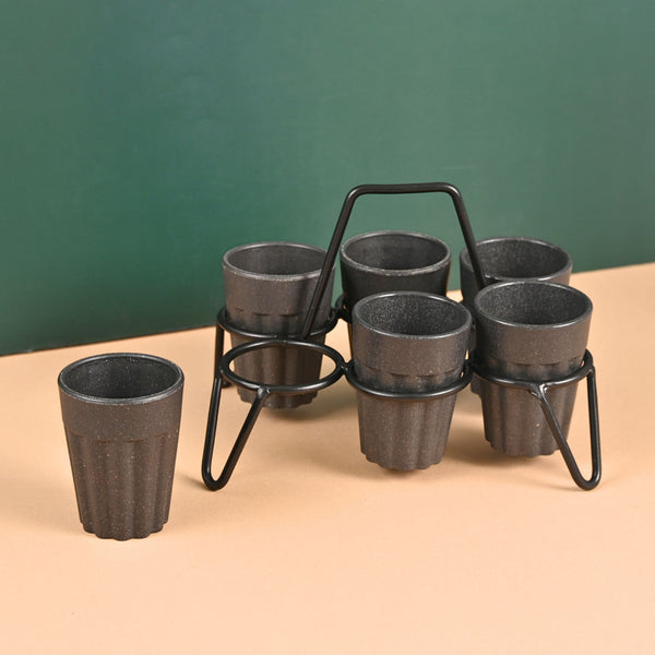 Cutting Chai Cups With Stand | Set of 6
