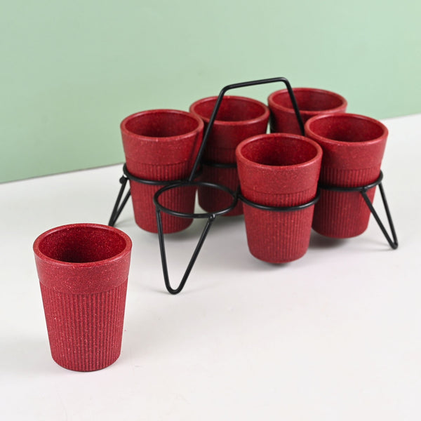Statement Chai Cups With Stand 120 ml | Set of 6