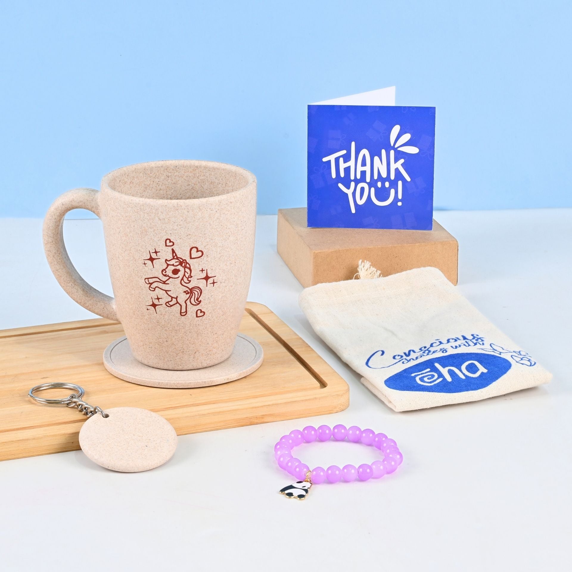 Earth-Friendly Unicorn Printed Mug Rakhi Return Gift for Sister | Set of 1