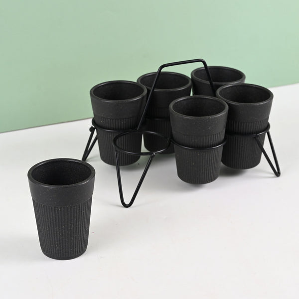 Statement Chai Cups With Stand 120 ml | Set of 6