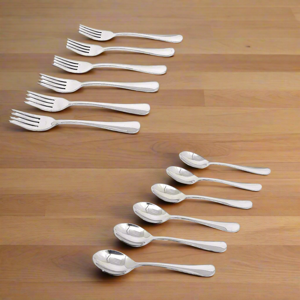 Cutlery Set of 12 Stainless Steel Cutlery - 6 & Forks - 6