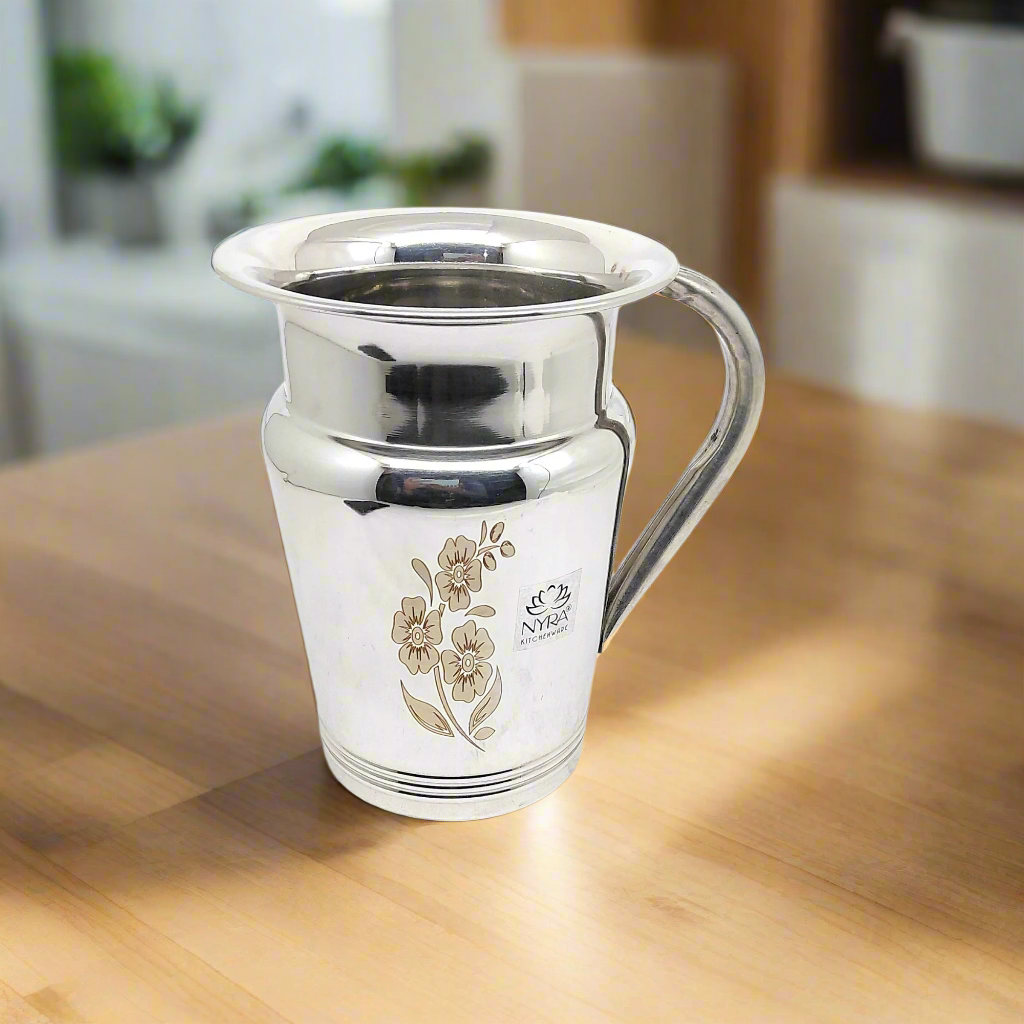 Stainless Steel Floral Lazer Jug 