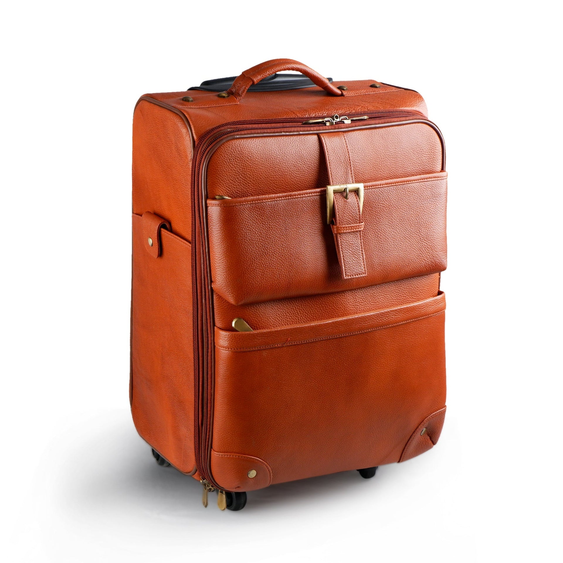 Tan Brown Cabin Trolley Suitcase