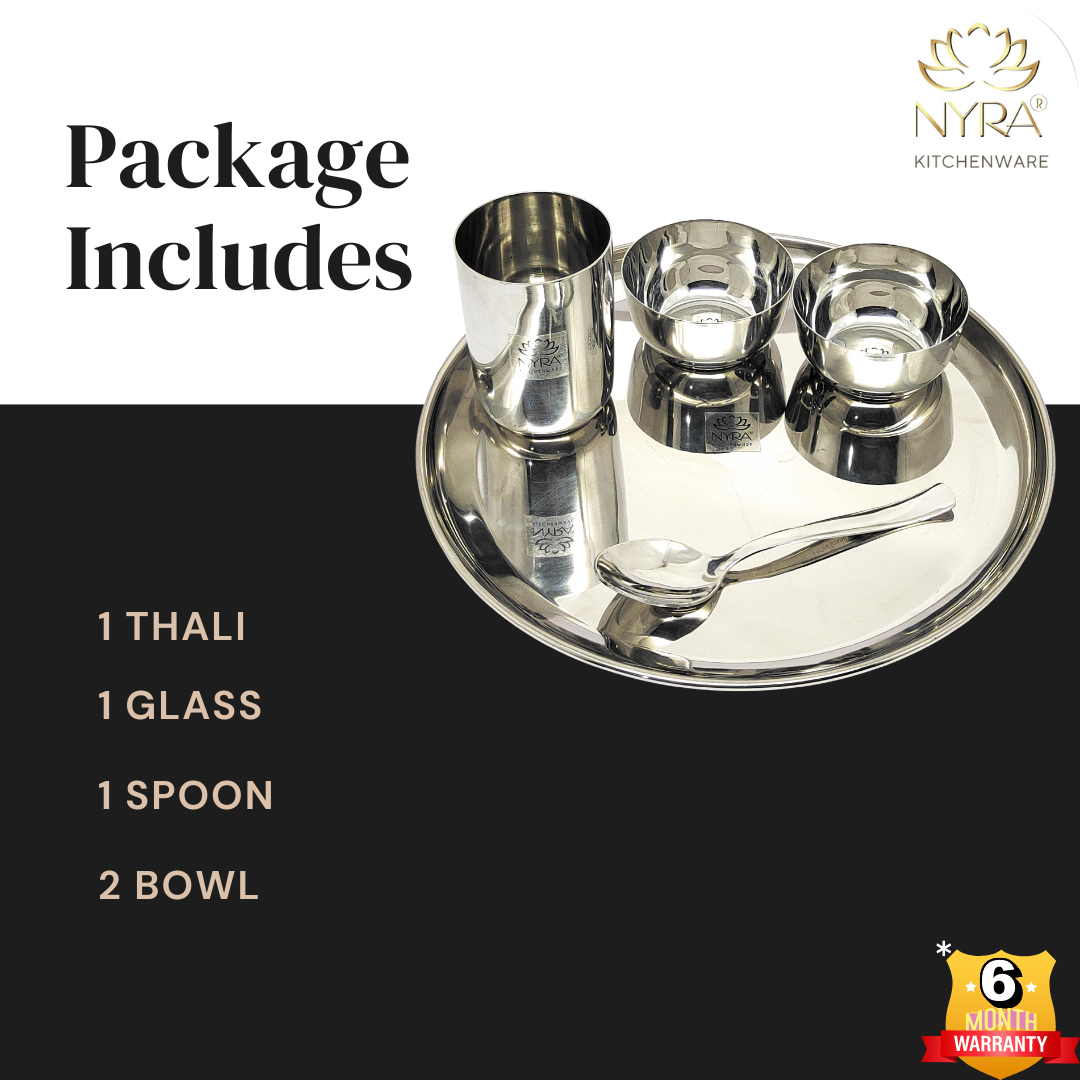Stainless Steel Premium Thali/Dinner Set of 5-pcs. 