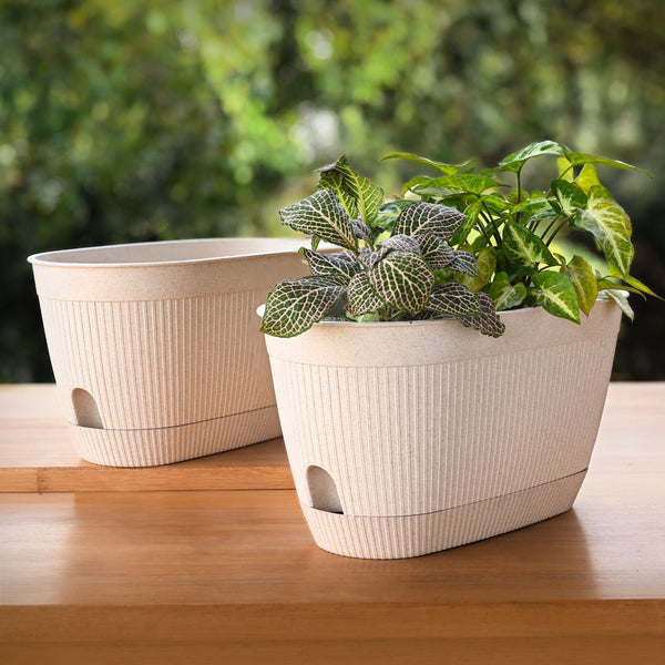 Eha Earth Friendly Eva 11.5 inch Pack of 2 | Self Watering Pots for Plants