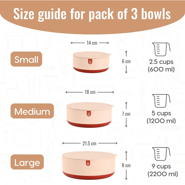 Earth Friendly Terravo Storage Containers For Kitchen | 2200 ml, 1200ml, 600ml