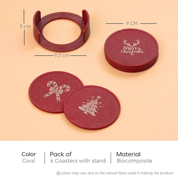 Earth Friendly Dockie Stand & Printed Coasters Set of 6 | Christmas Gifting