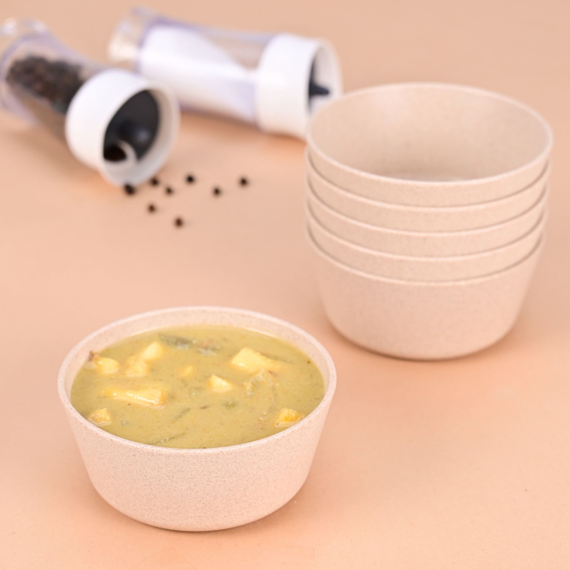 Curry Bowl 175 ml set of 6 | Earth friendly Unbreakable bowls Made with Bamboo Fibers & Rice Husk Fiber