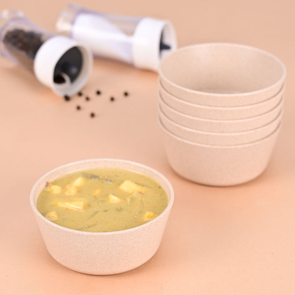 Curry Bowl 175 ml set of 6 | Earth friendly Unbreakable bowls Made with Bamboo Fibers & Rice Husk Fiber