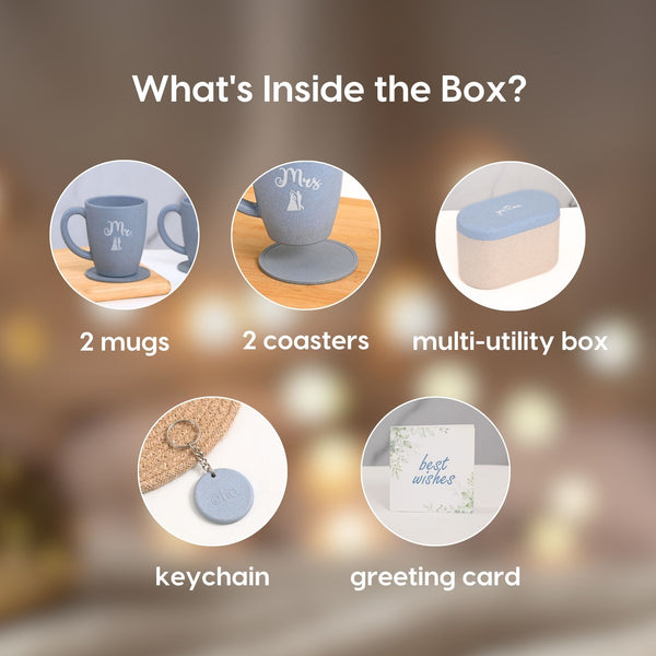 Earth Friendly Mr & Mrs Coffee Mugs For Couple | 300 ml